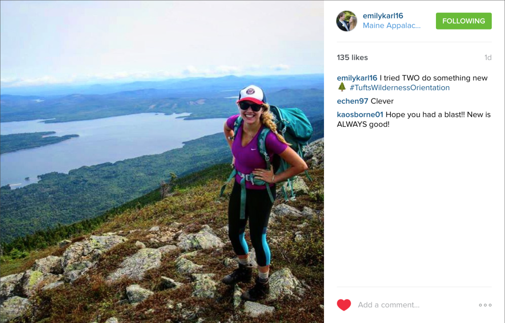 Emily hiking and camping the Appalachian Trail in Maine
